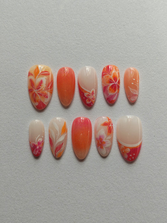 "Tropical Babe Lesbian Pride" Press ons