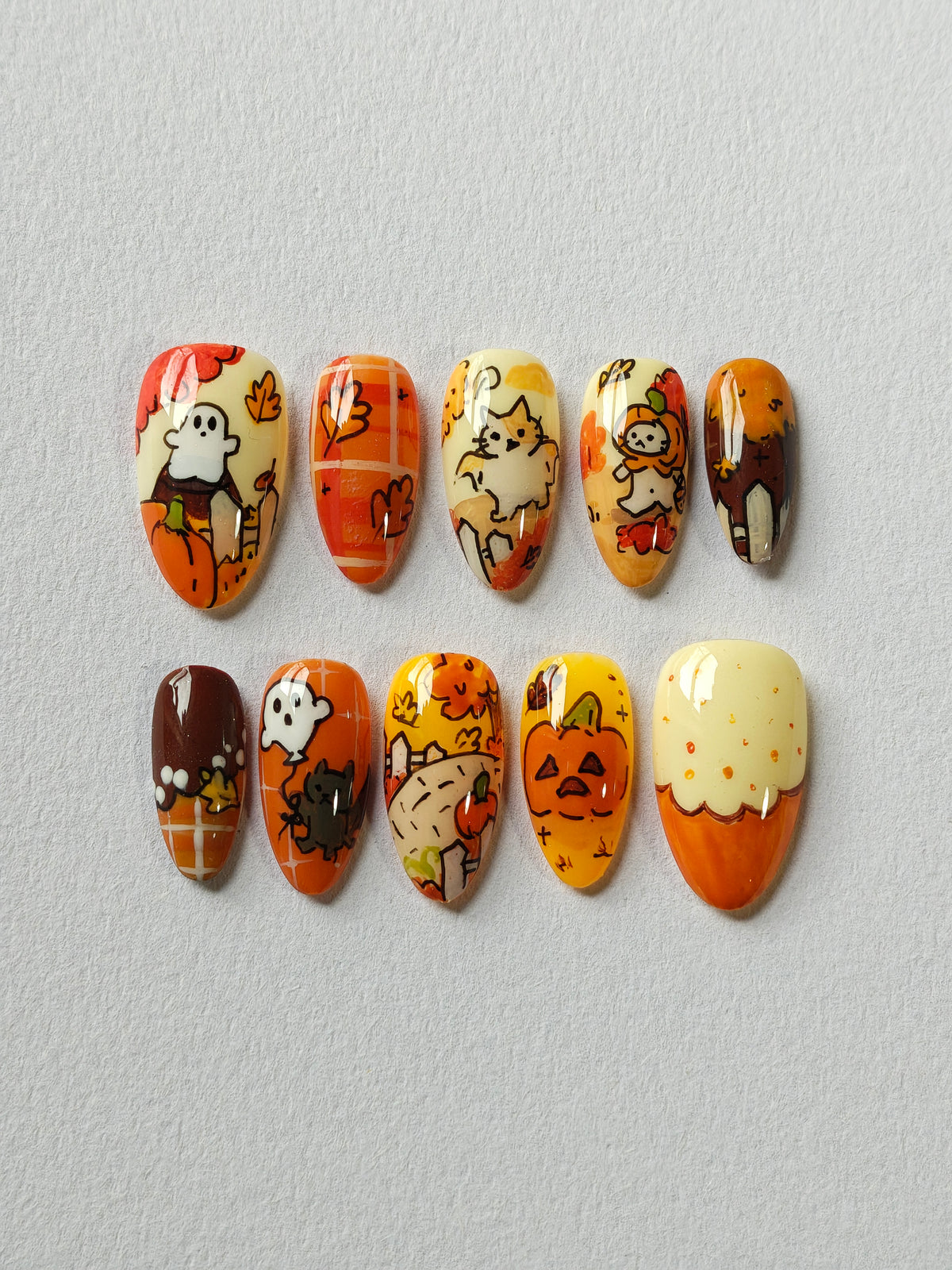 "Trick or Treat Kitties" Press ons