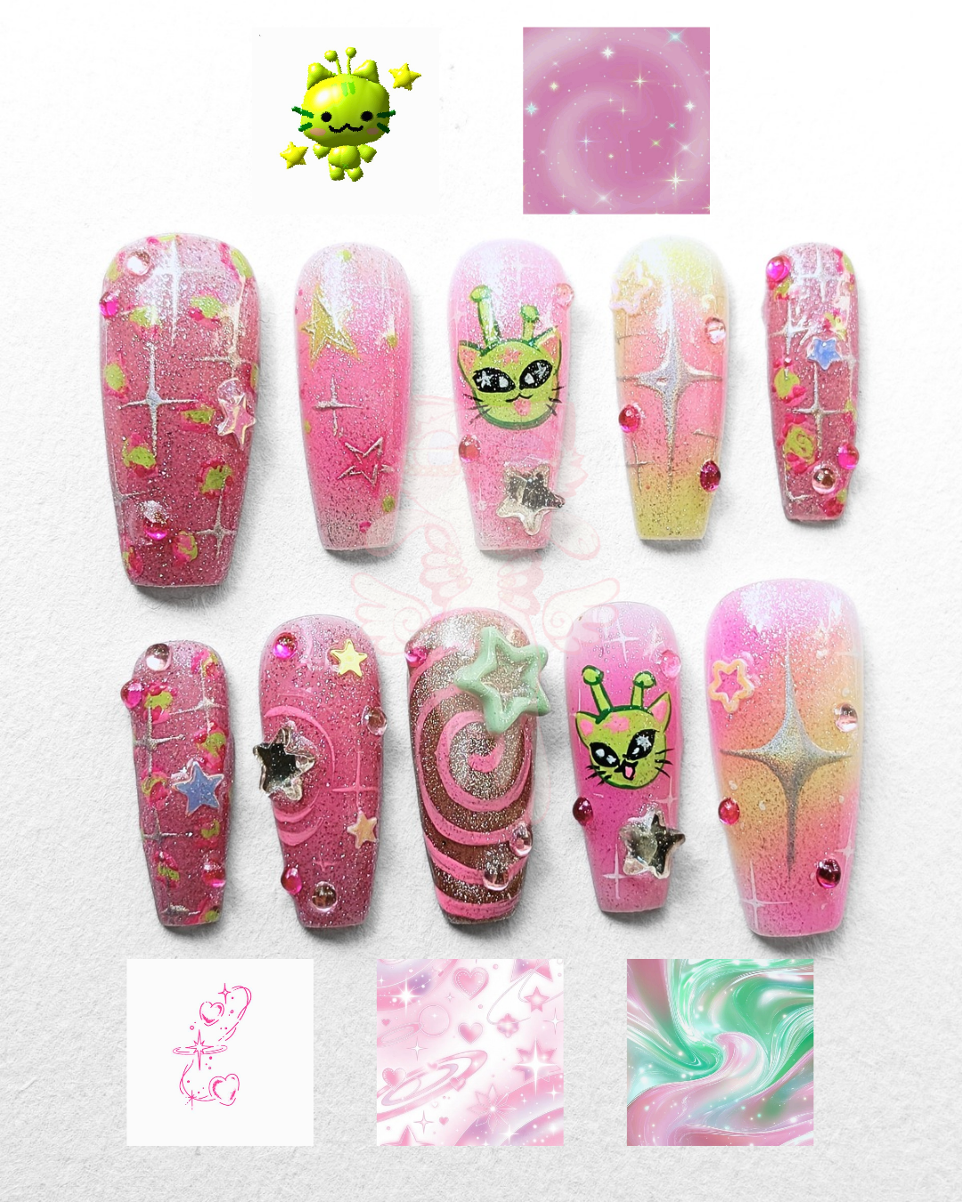 "alien cutie" press ons