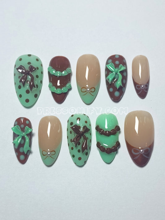 Mint Choco Press Ons