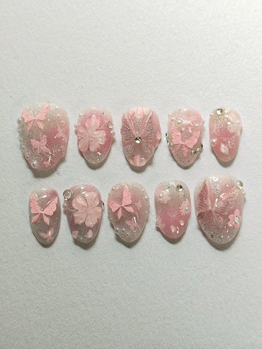 "Butterfly princess" press ons