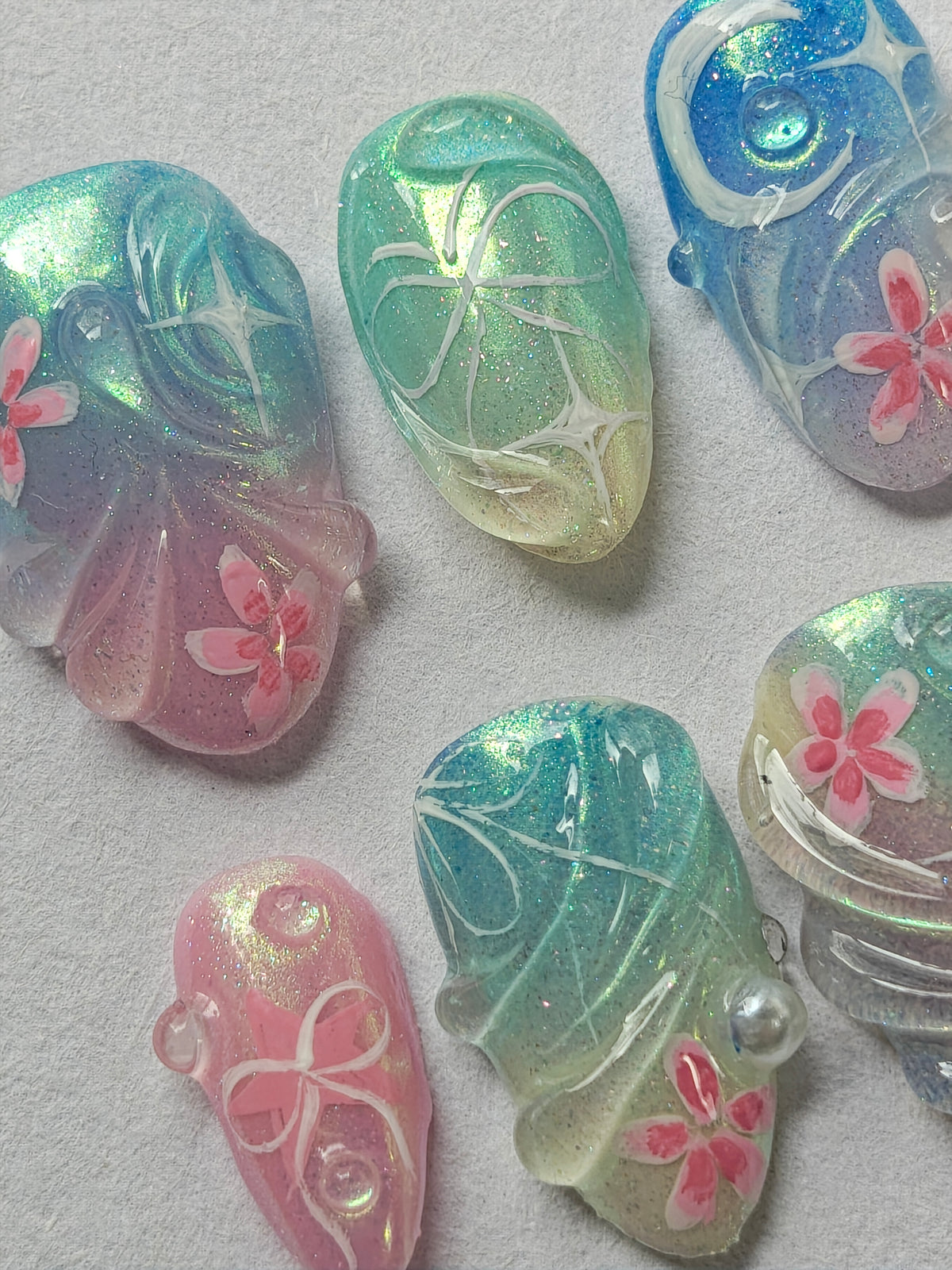"Whimsical Waters" press ons