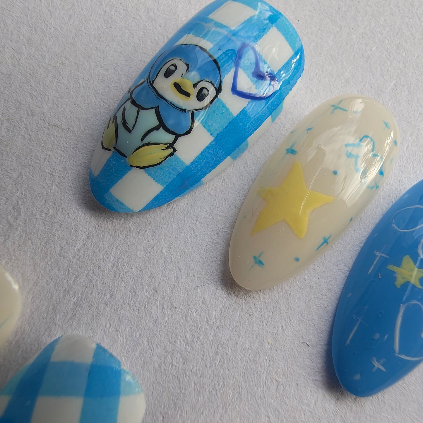 "Penguin Blue! " press ons