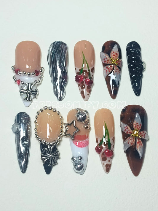 Rockstar Beach Vacay Press Ons ‧₊♡