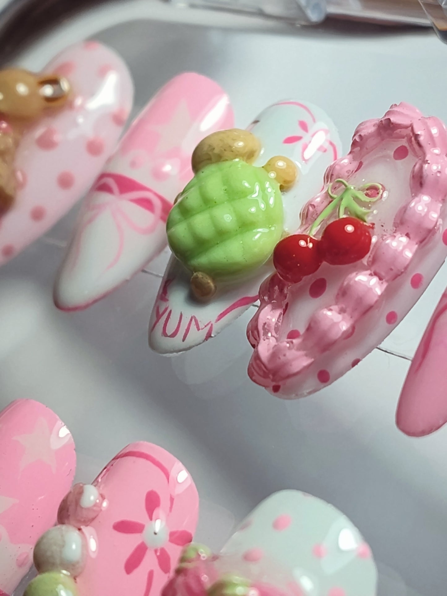 "Cherry Melon Ave." Press Ons