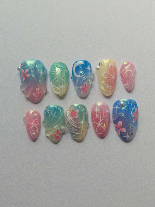 "Whimsical Waters" press ons
