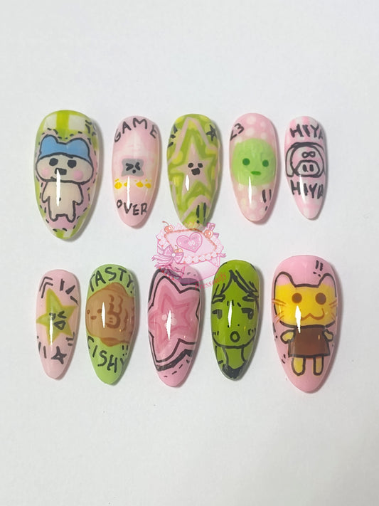 "Tiny lil Guys" Press Ons