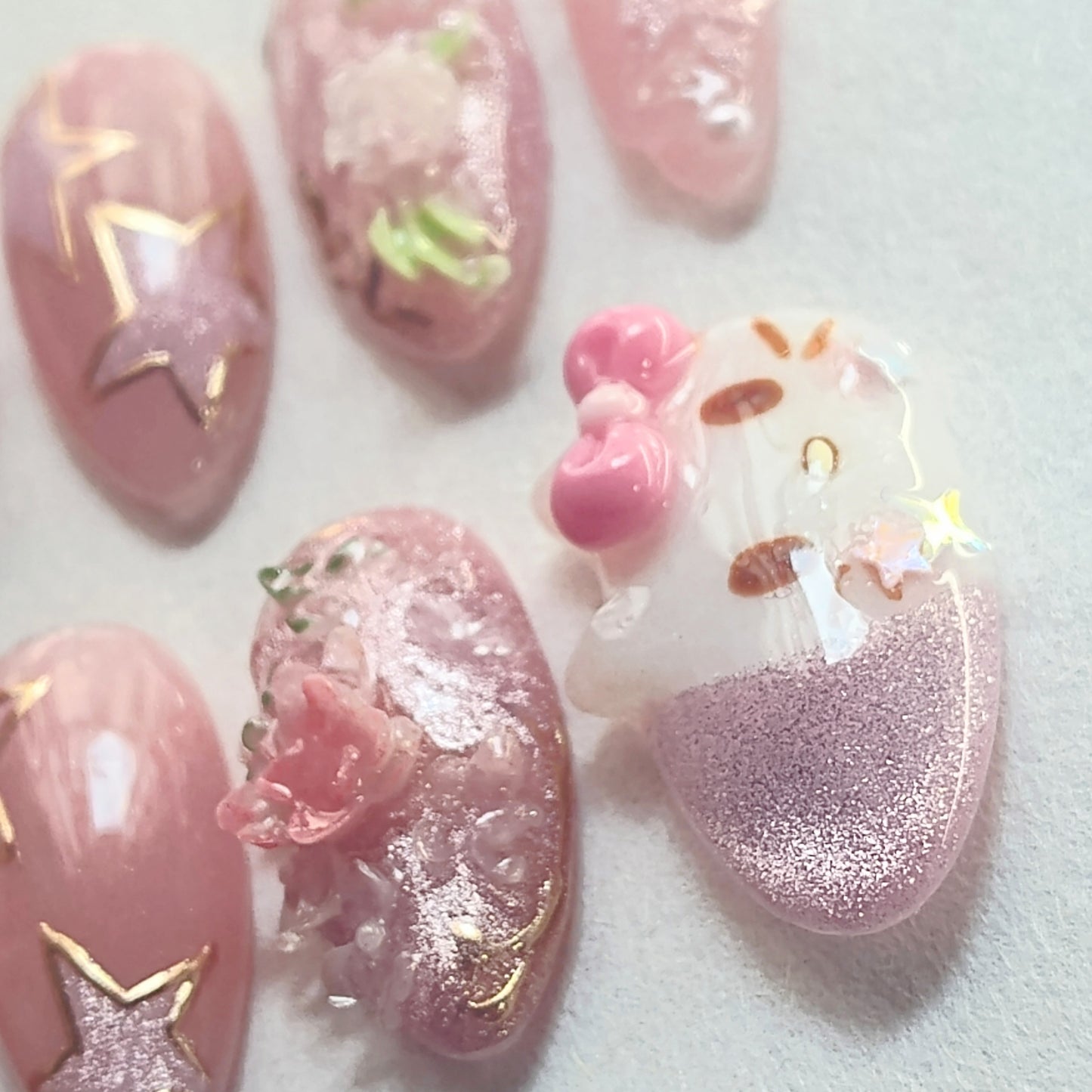 "Glitter Kitty!" press ons