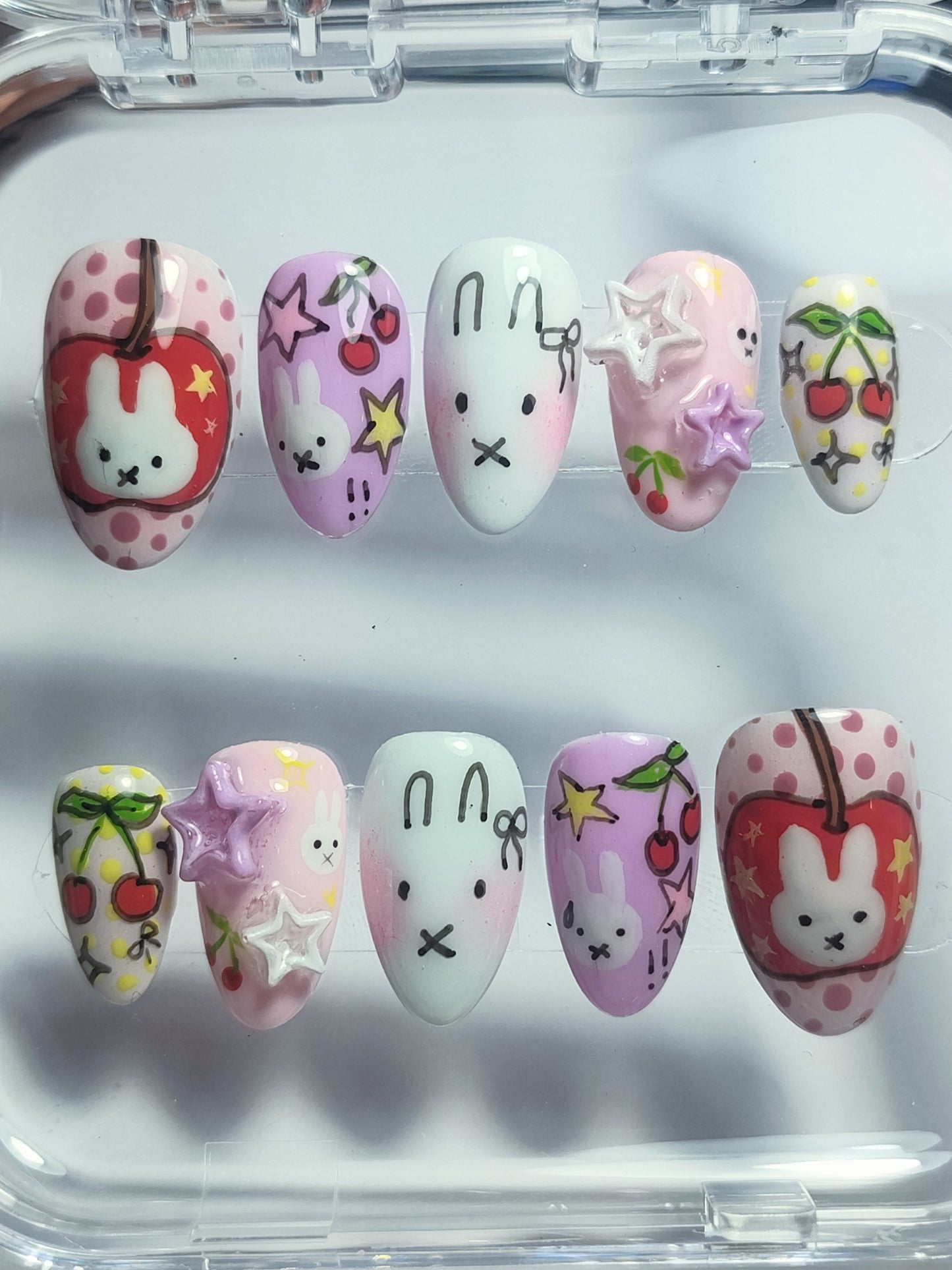 "Sweet Cherry Bomb Miffy" Press Ons