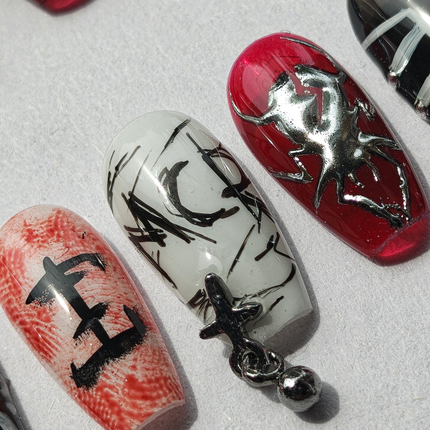 "Emo at heart" press ons