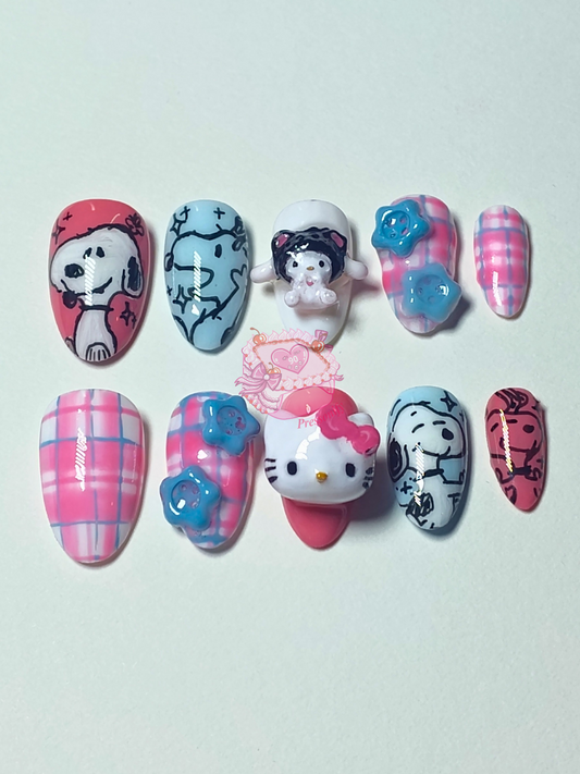 "Cotton Candy + Friends" Press Ons
