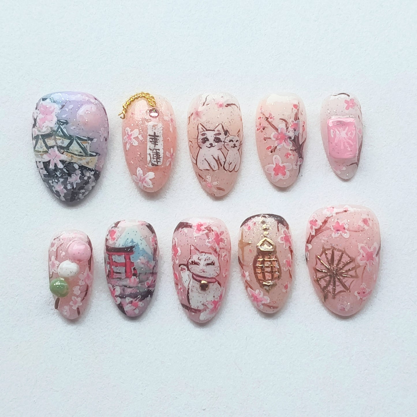 "Cherry Blossom Feeling" press ons